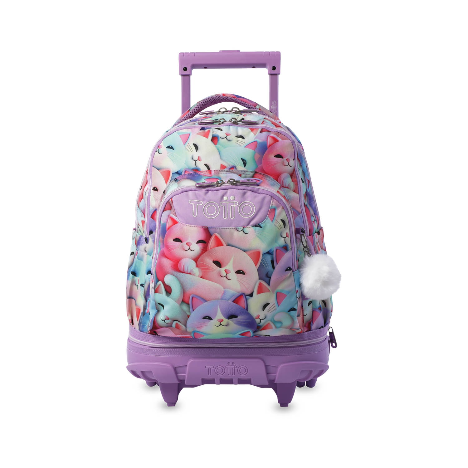 Mochila Escolar com Rodas Totto Tiza Roxo-2