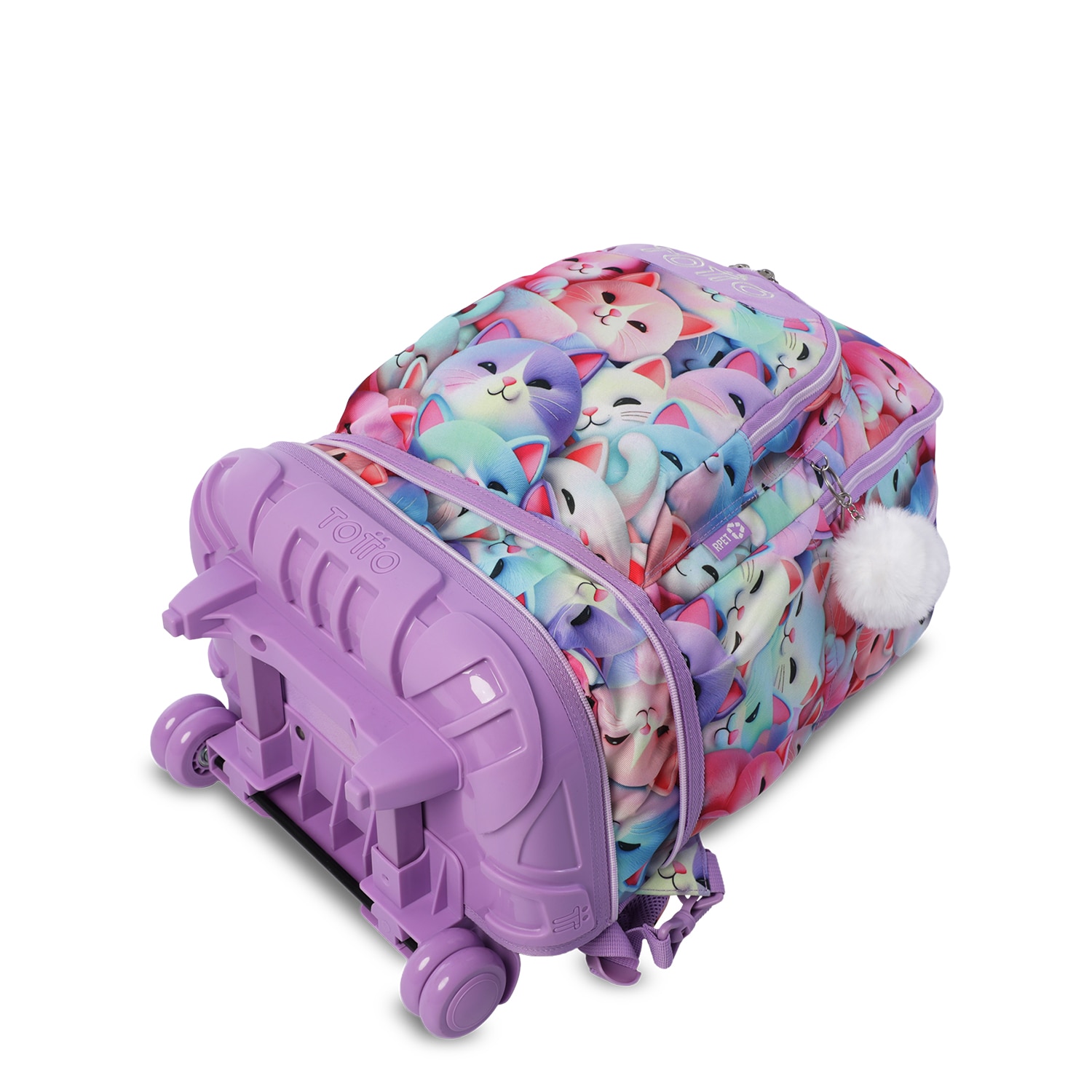 Mochila Escolar com Rodas Totto Tiza Roxo-5