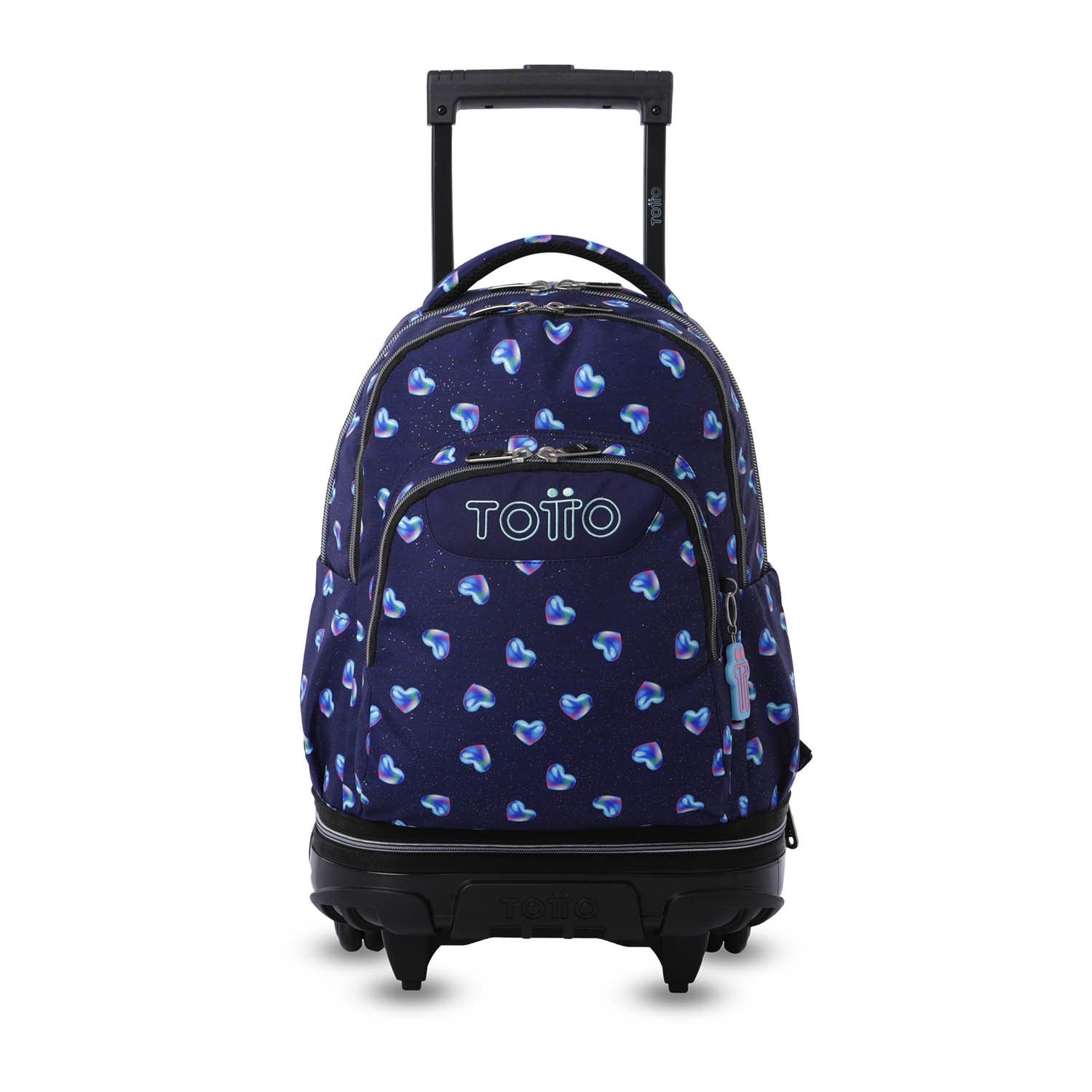Mochila Escolar com Rodas Totto Tiza Glitter Azul-2