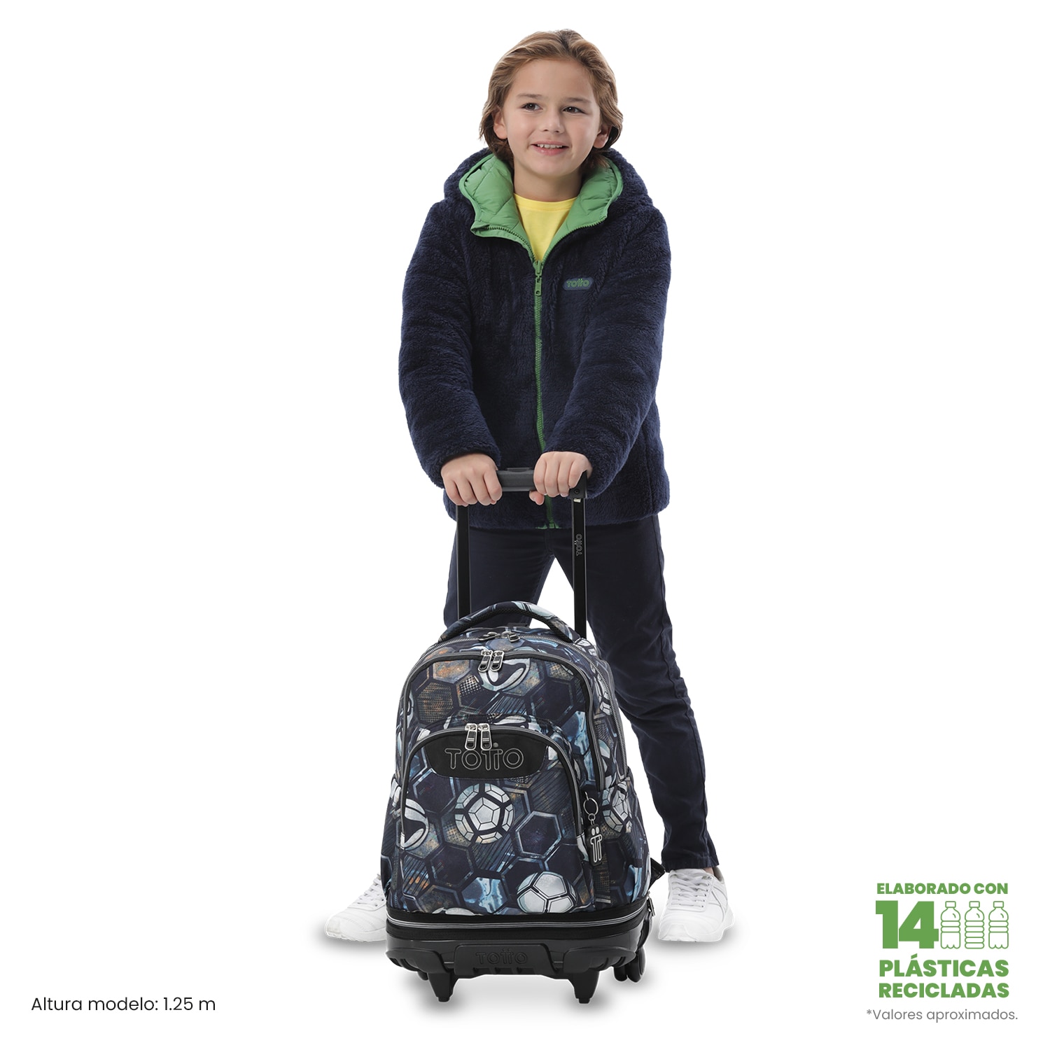 Mochila Escolar com Rodas Totto Tiza Preto-3
