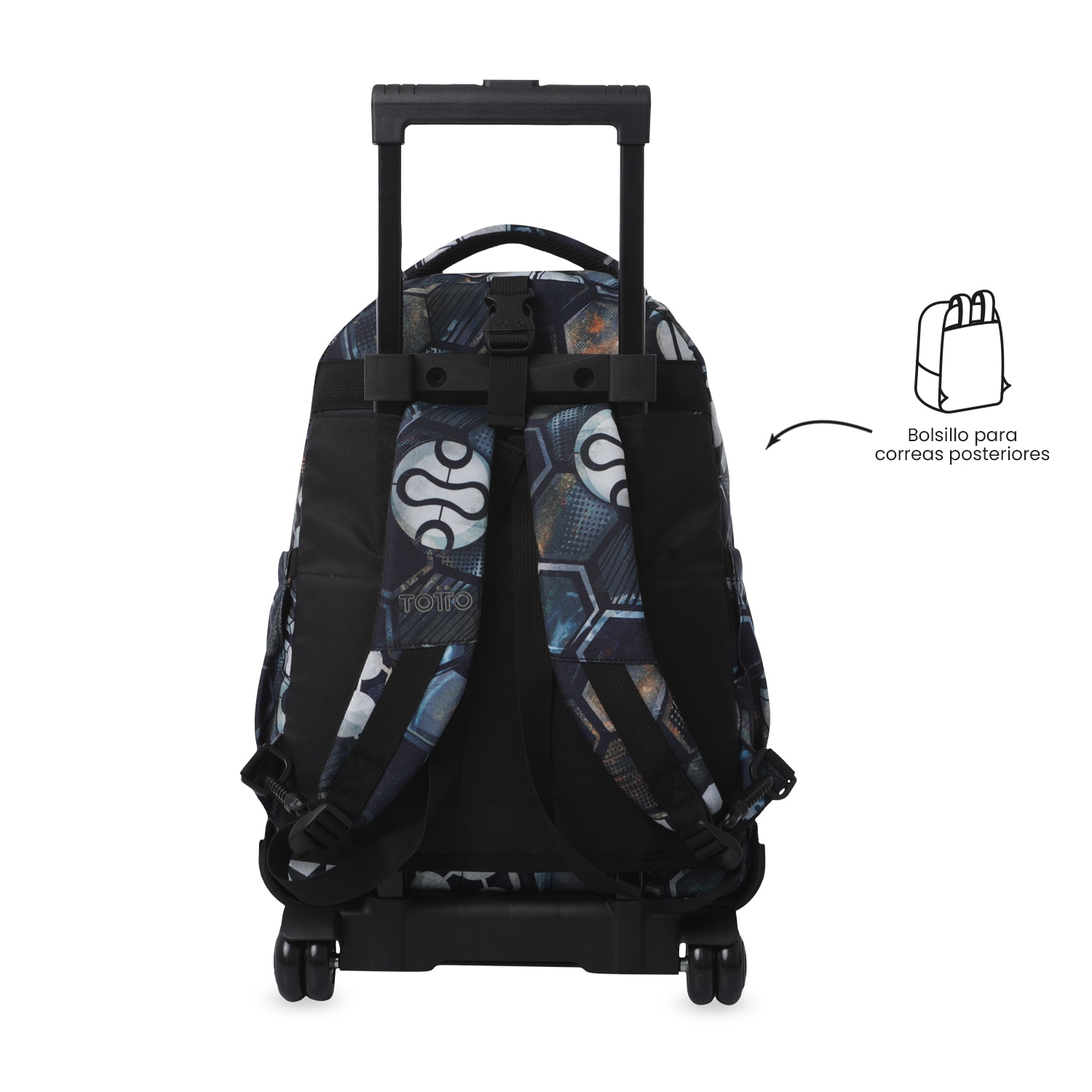 Mochila Escolar com Rodas Totto Tiza Preto-5
