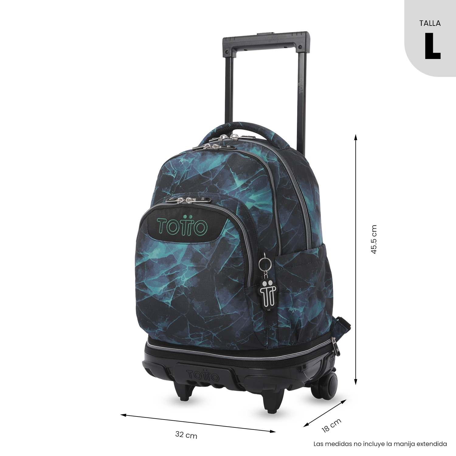 Mochila Escolar com Rodas Totto Tiza Preto-3