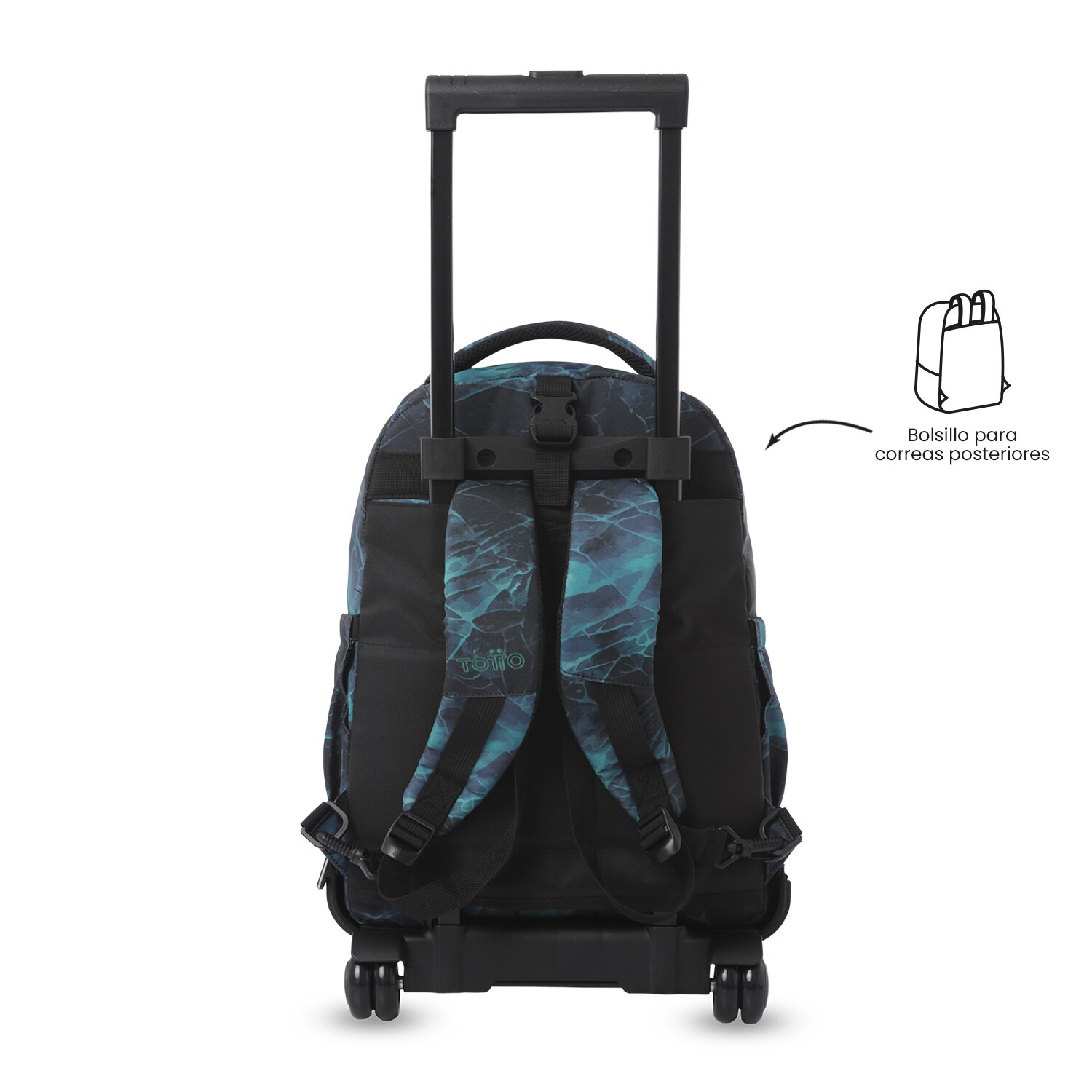 Mochila Escolar com Rodas Totto Tiza Preto-4
