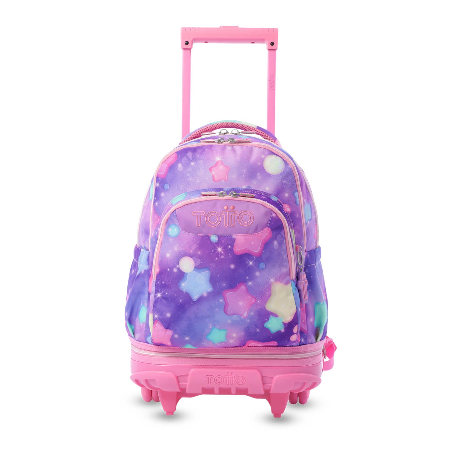 Mochila Escolar com Rodas Totto Tiza Rosa-2
