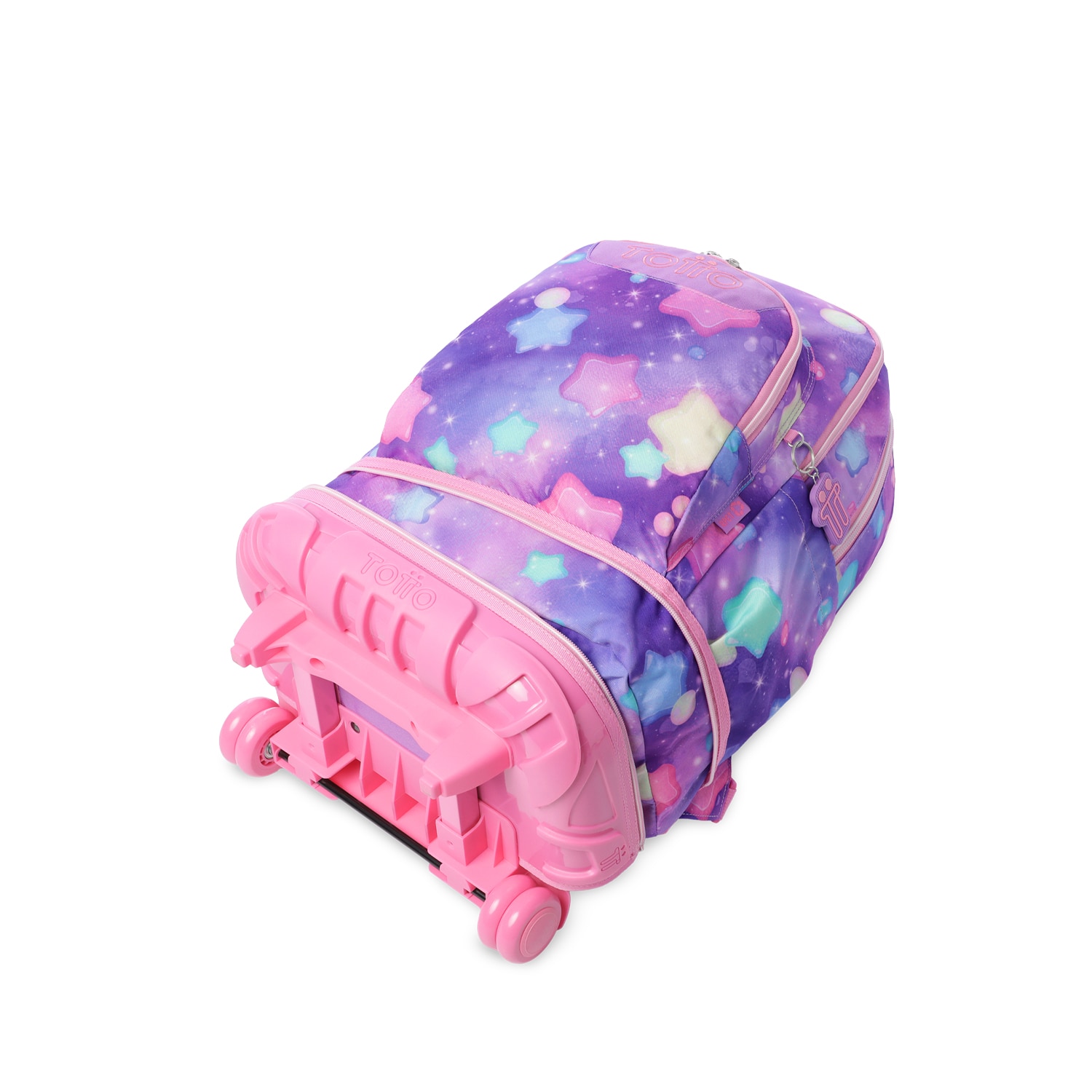 Mochila Escolar com Rodas Totto Tiza Rosa-6