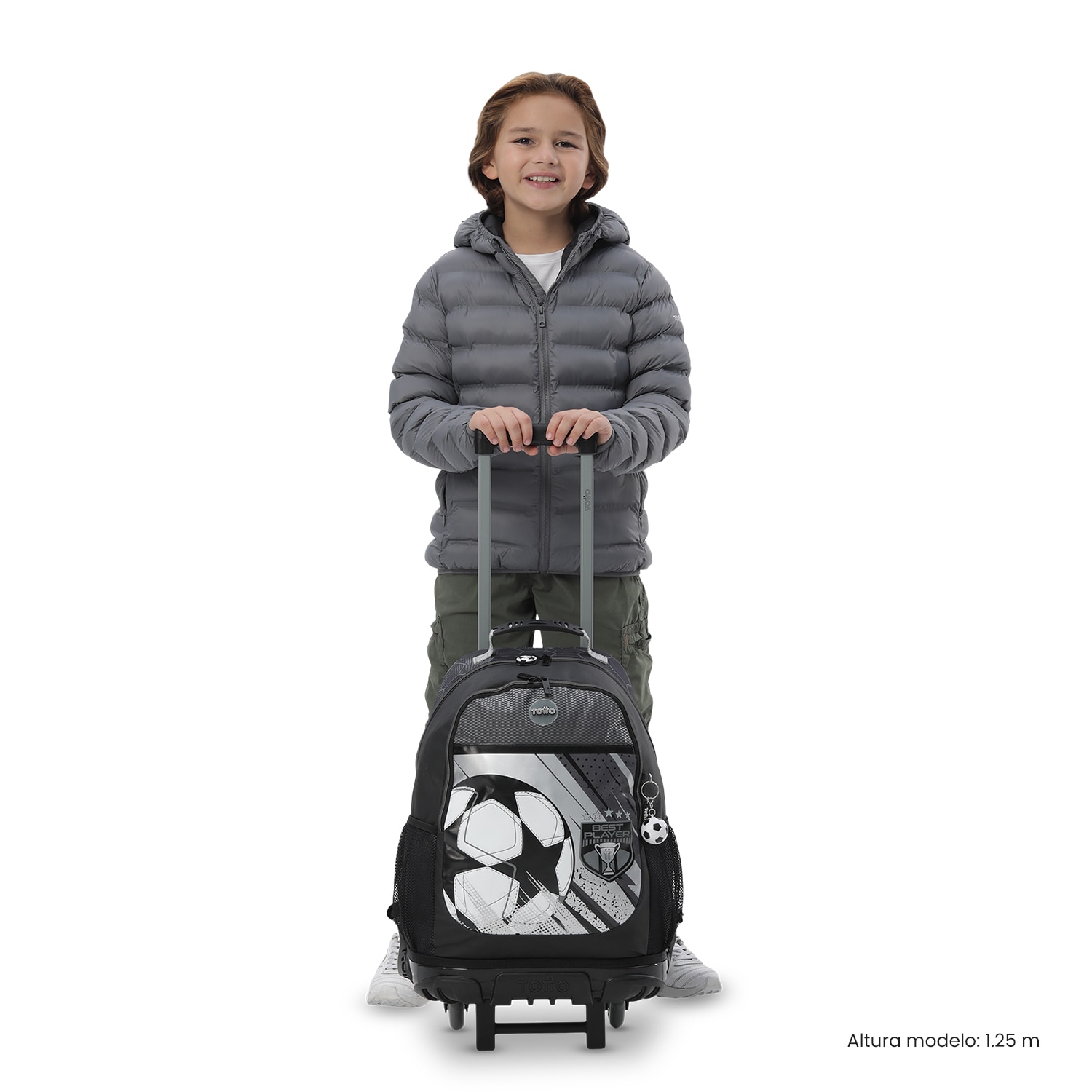 Mochila Infantil com Rodas Totto Champion L Preto-3