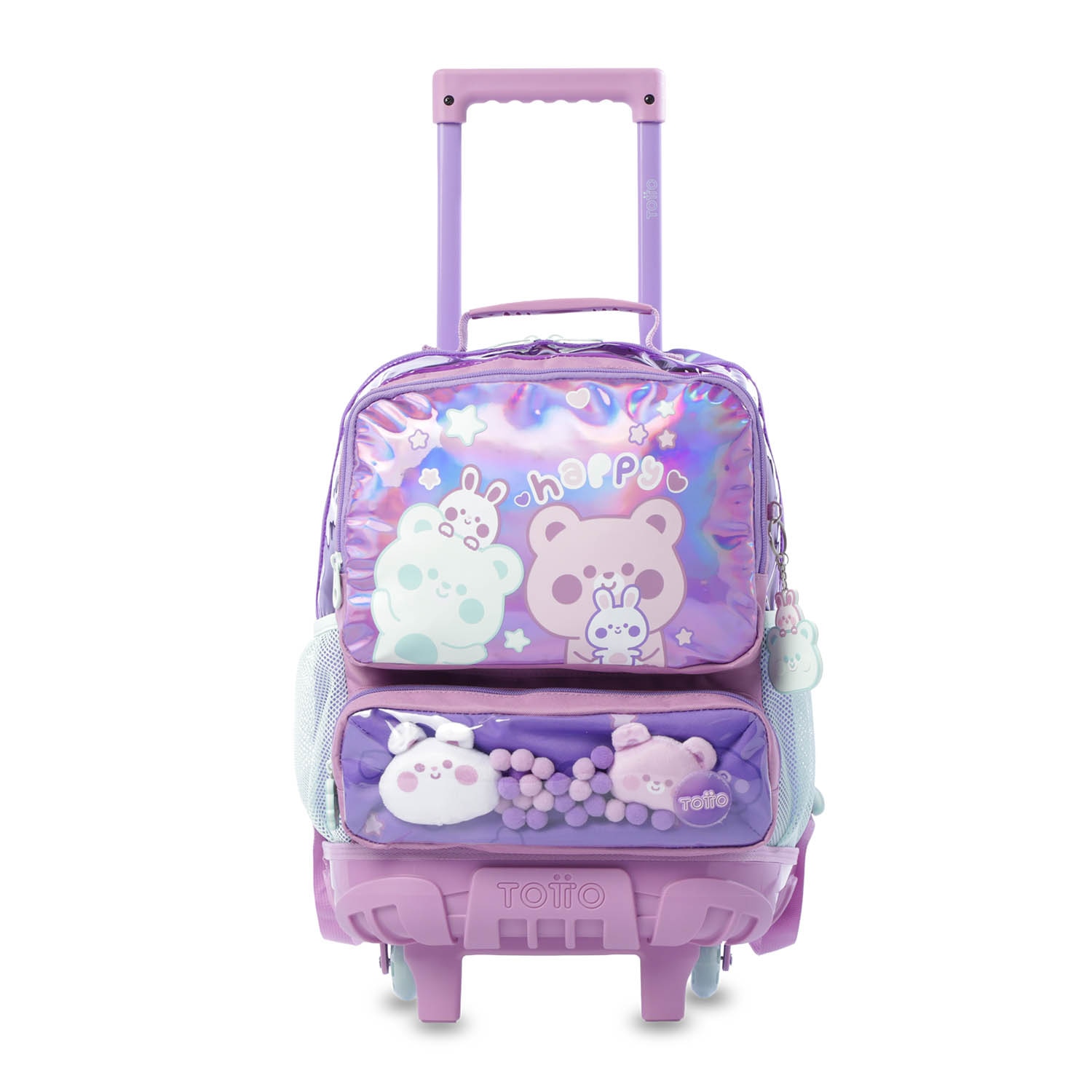 Mochila Infantil com Rodas Totto Friends Party M Roxo-2