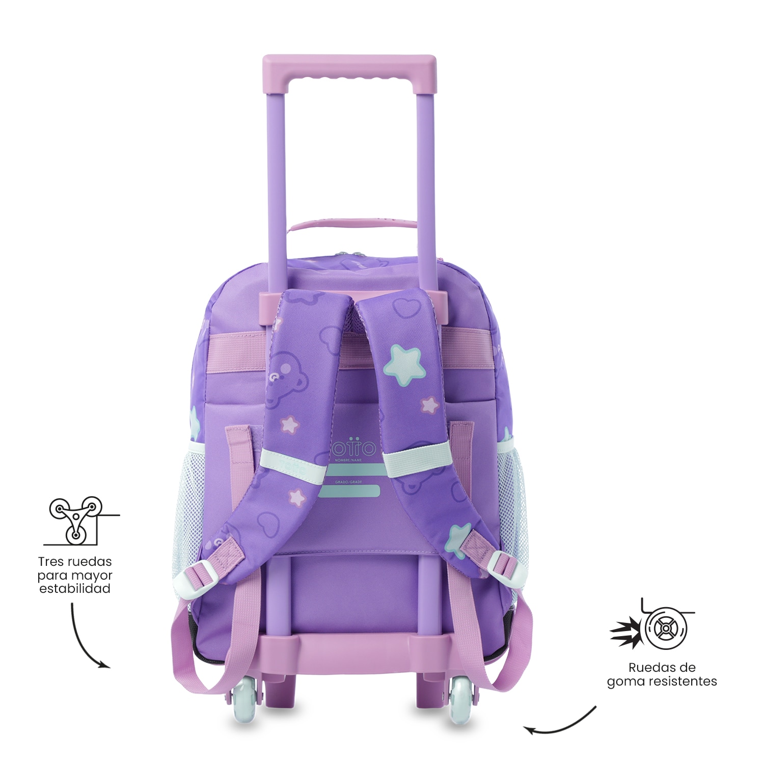 Mochila Infantil com Rodas Totto Friends Party M Roxo-5