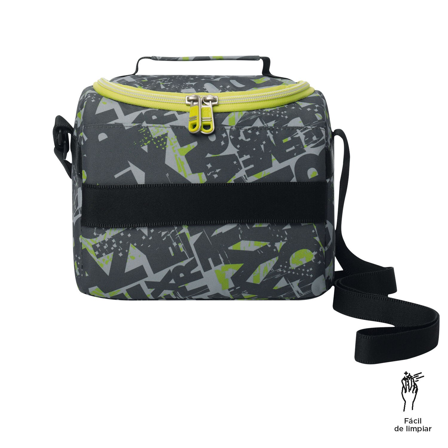 Lancheira Escolar Totto Resaltador Texgrunge com Capacidade de 8l e Alça Mala a Tiracolo Cinzento / Amarelo-6