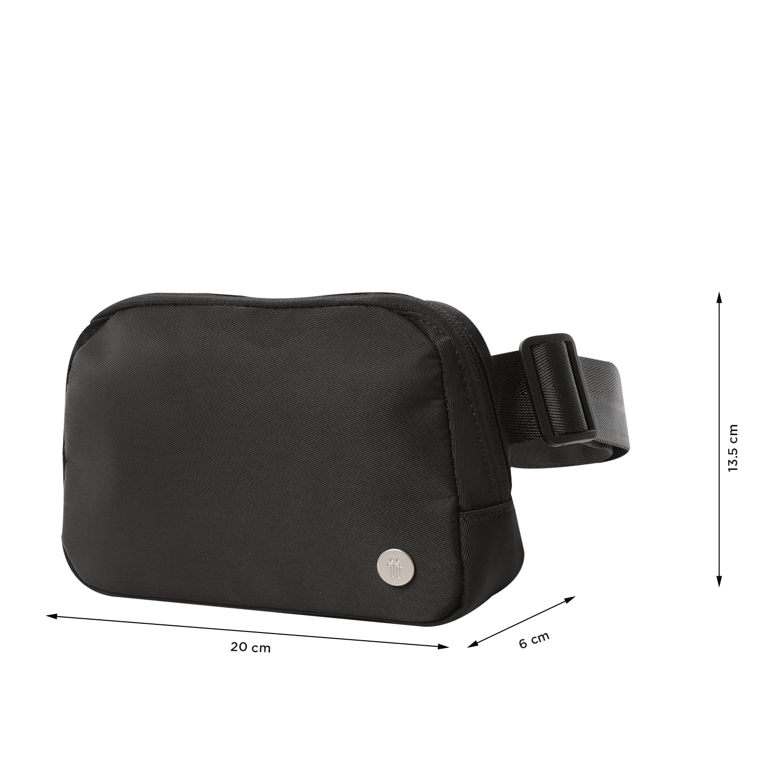 Bolsa de Cintura Totto Freya com Bolso Secreto e Alça Ajustável Preto-3