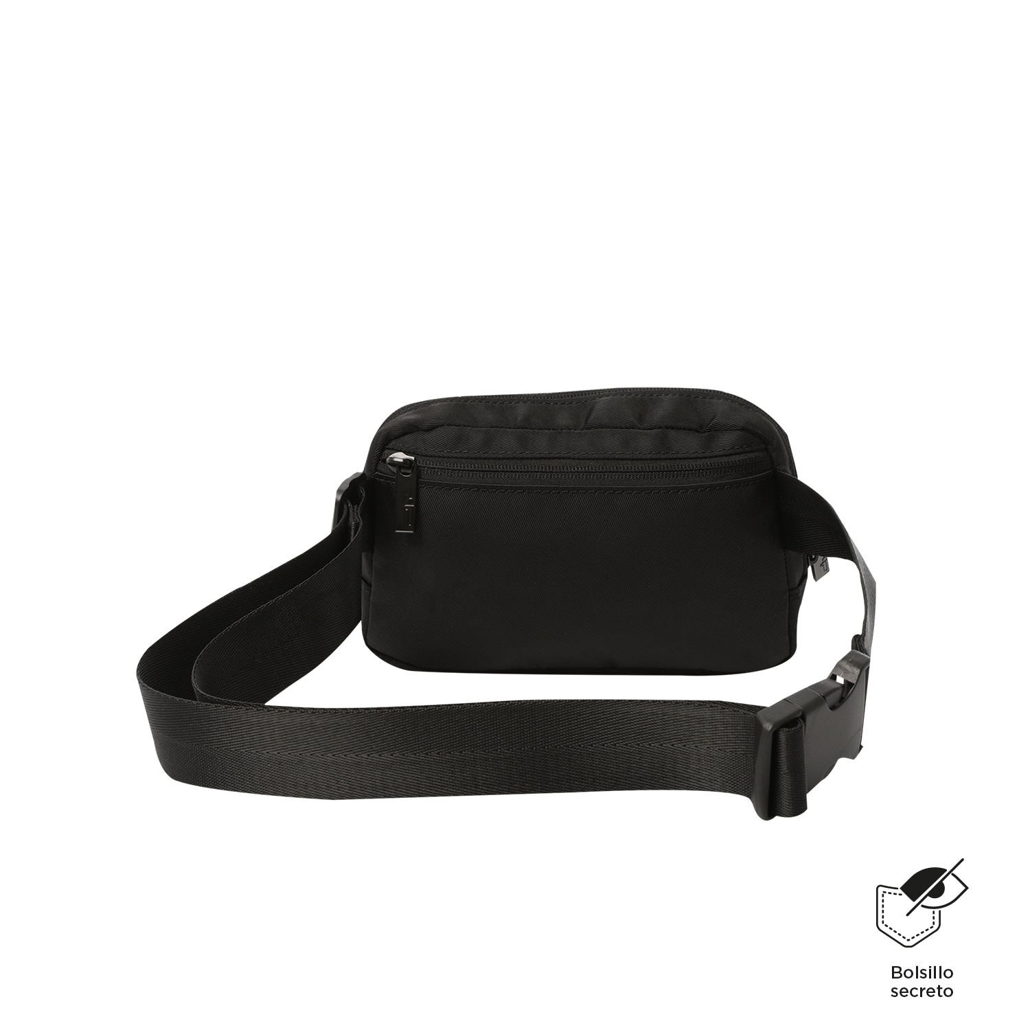 Bolsa de Cintura Totto Freya com Bolso Secreto e Alça Ajustável Preto-5