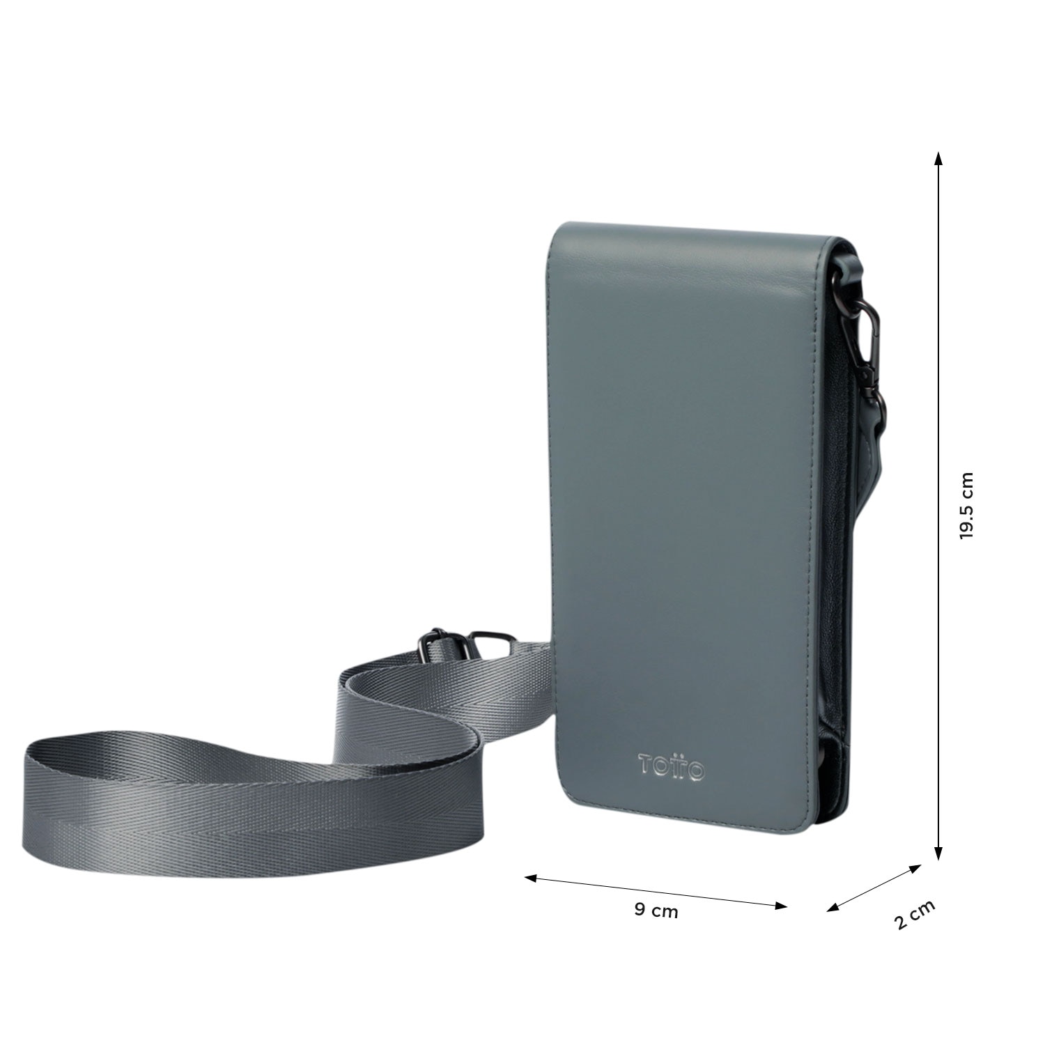 Porta-telefone Totto Móvel Style com Proteção Rfid e Alça Ajustável Cinzento-3