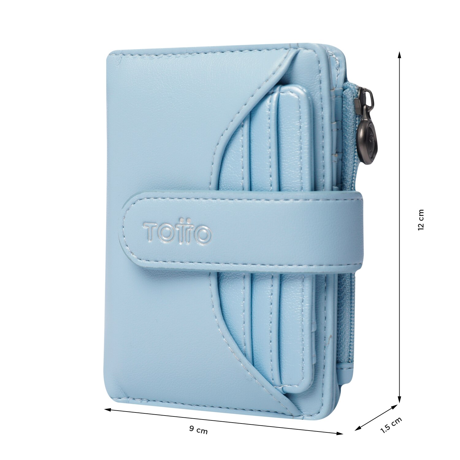 Carteira Totto Style Dull com Proteção Rfid e Bolso Porta-moedas Azul-claro-2