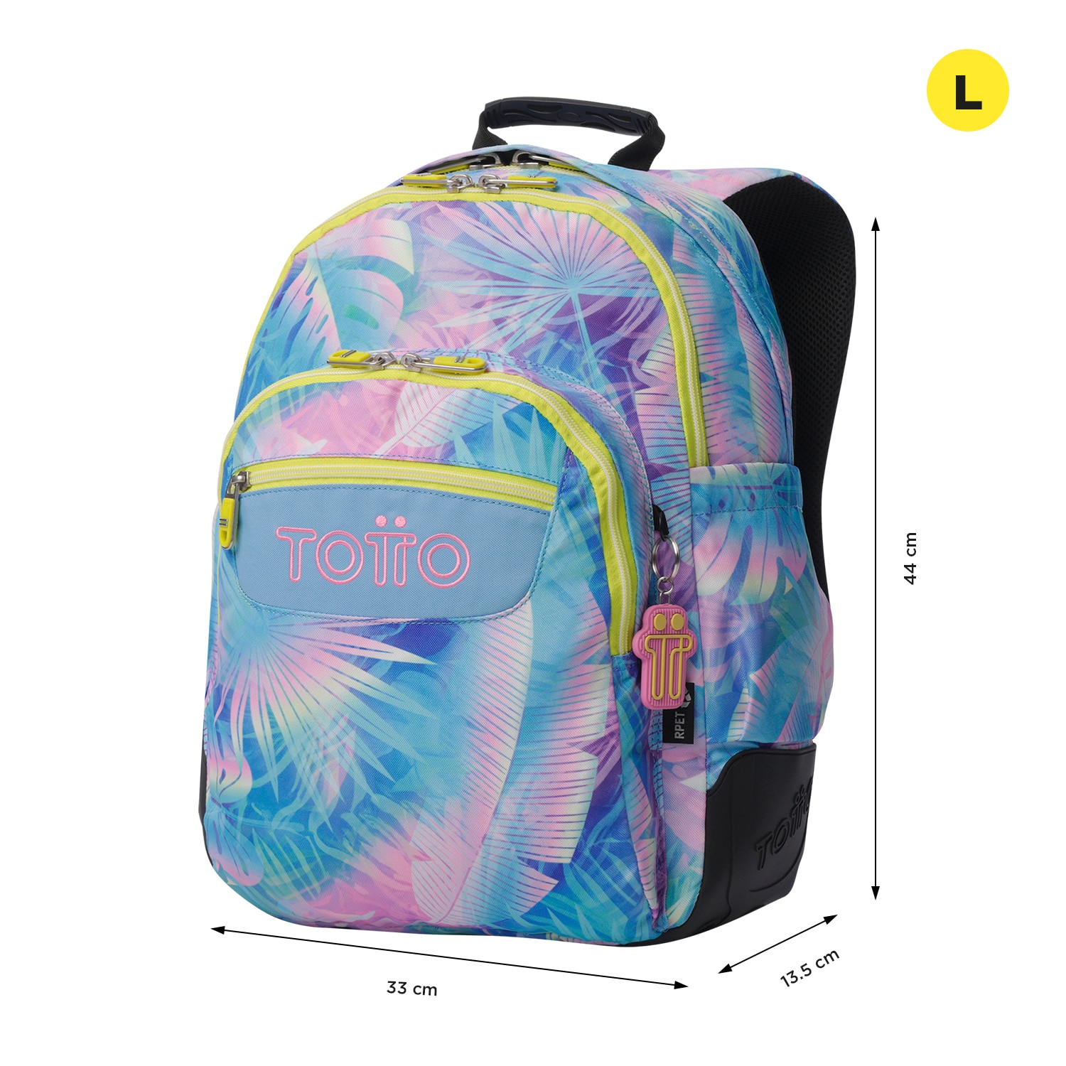 Mochila Escolar Totto Rayol K-pop para Portátil de 14” e Capacidade 19l Azul / Amarelo-2