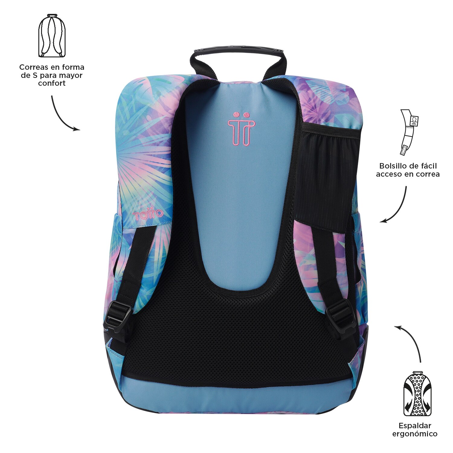 Mochila Escolar Totto Rayol K-pop para Portátil de 14” e Capacidade 19l Azul / Amarelo-3