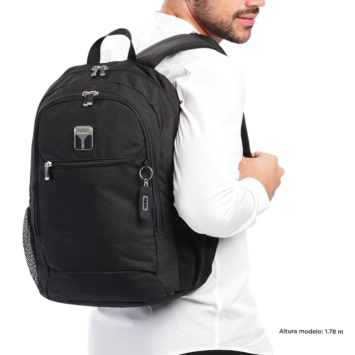 Mochila Executiva Totto Ribbony Preto-3
