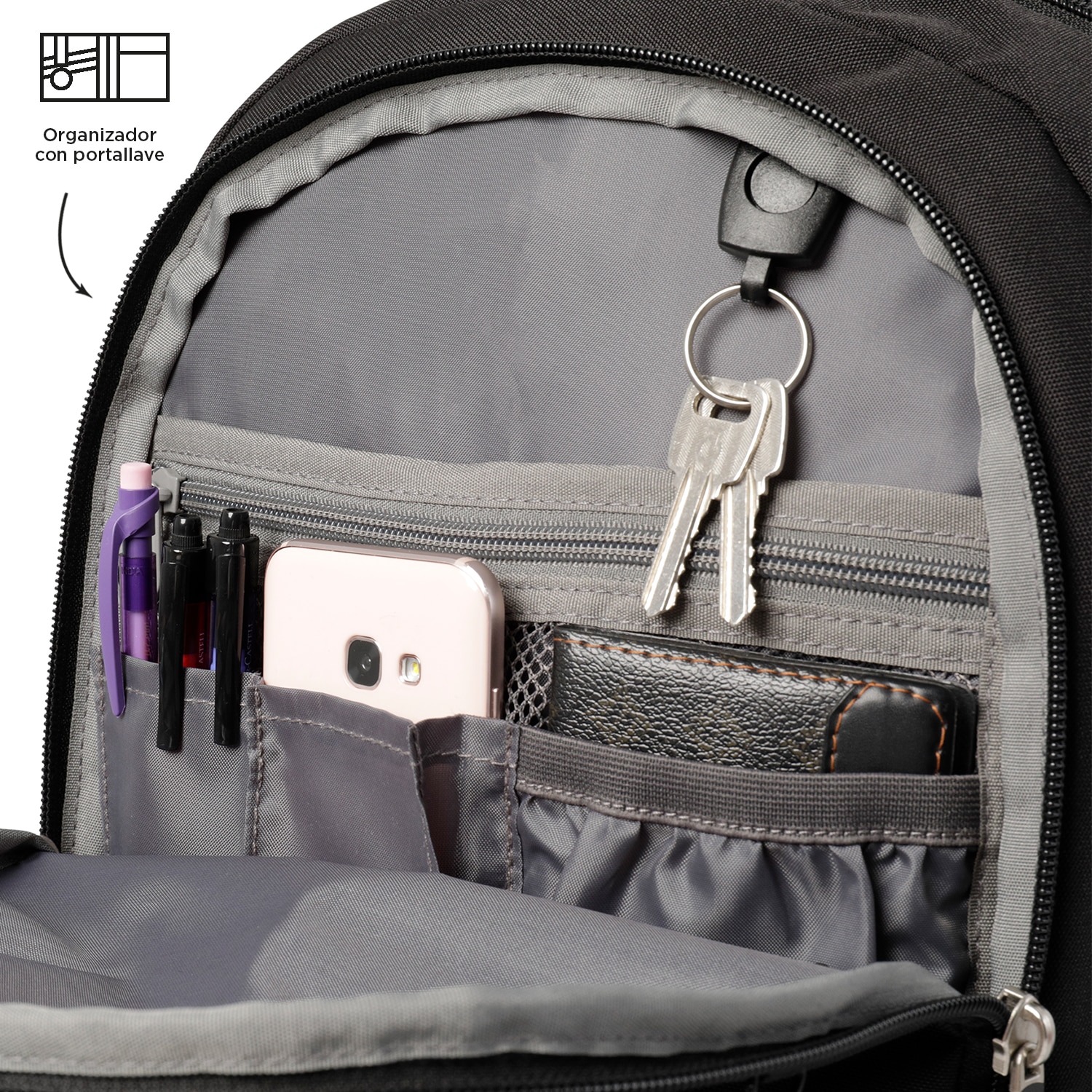 Mochila Executiva Totto Ribbony Preto-7