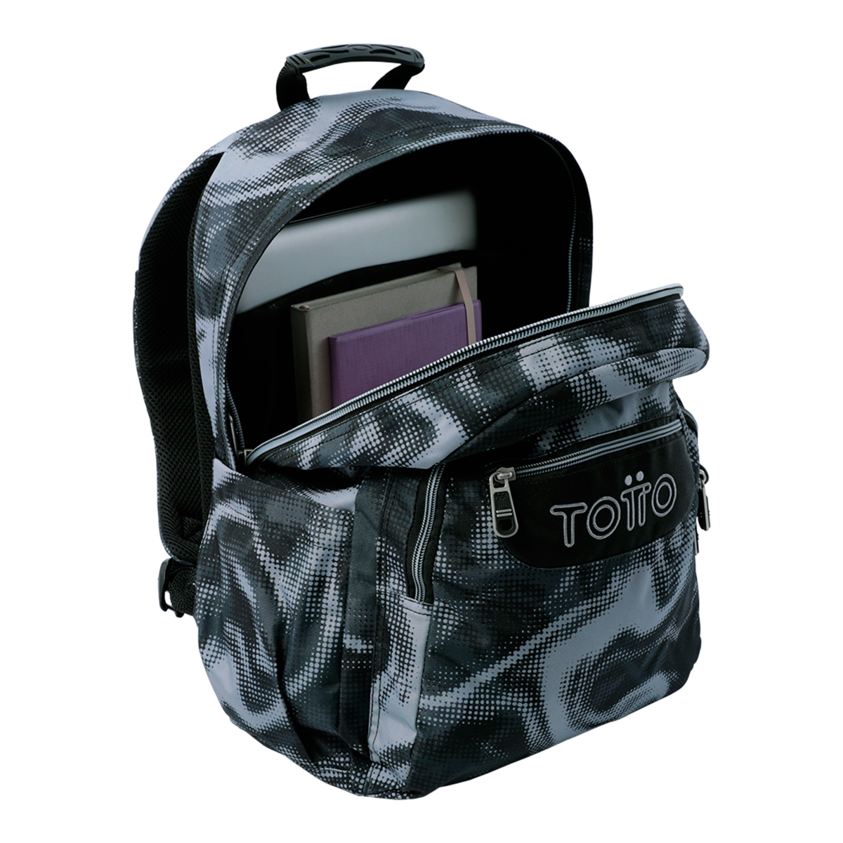 Mochila escolar tamanho L modelo acuarela para 8 a 12 anos Preto-2