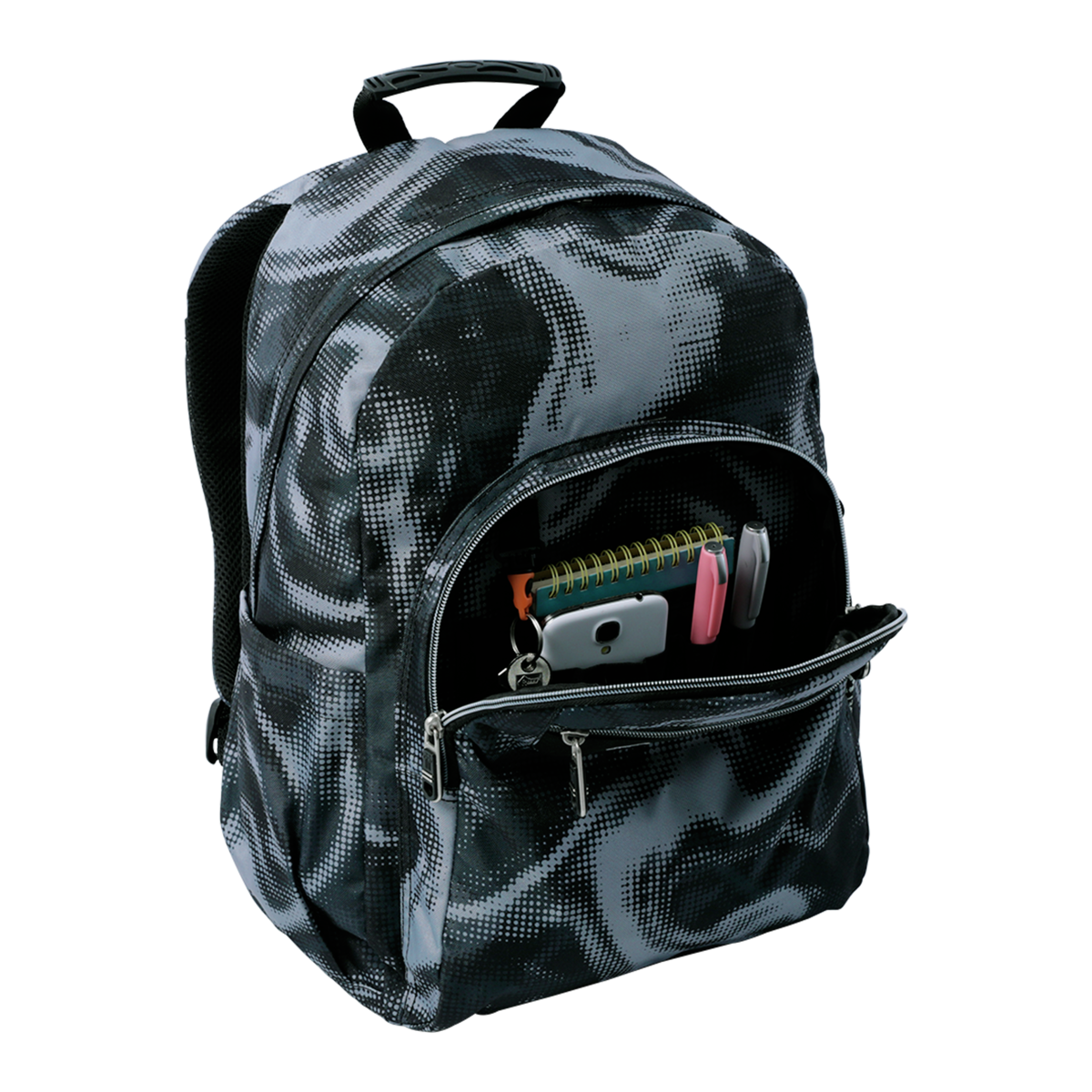 Mochila escolar tamanho L modelo acuarela para 8 a 12 anos Preto-3