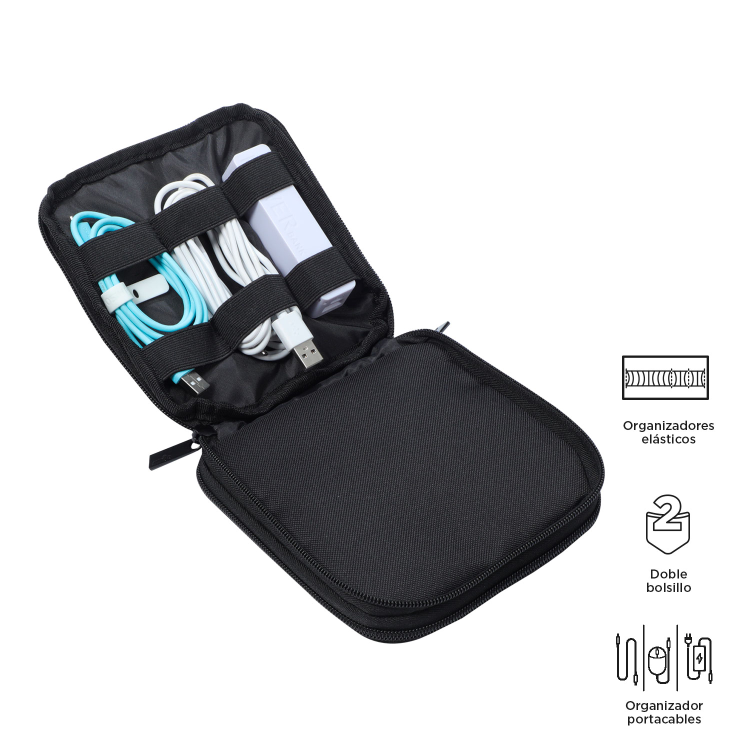Organizador Tecnologia Totto Practy com Bolso Auxiliar e Bolso Duplo Preto-4