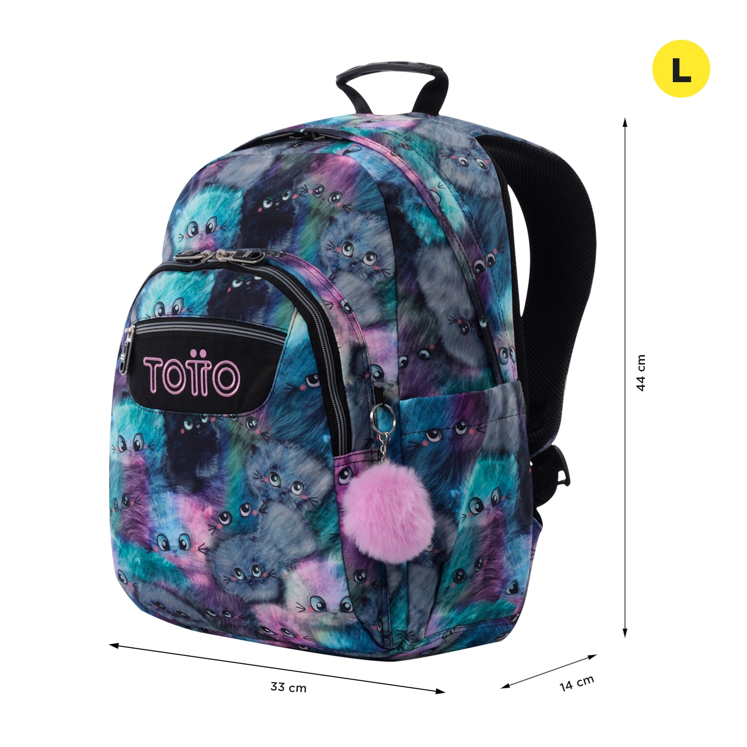 Mochila Escolar Totto Acuareles Azul-3