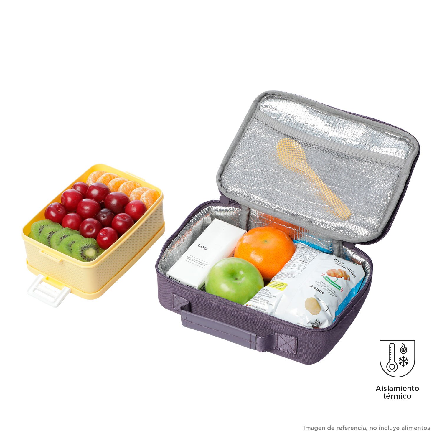 Lancheira Totto Fit com Isolamento Térmico e de Fácil Limpeza Roxo-2