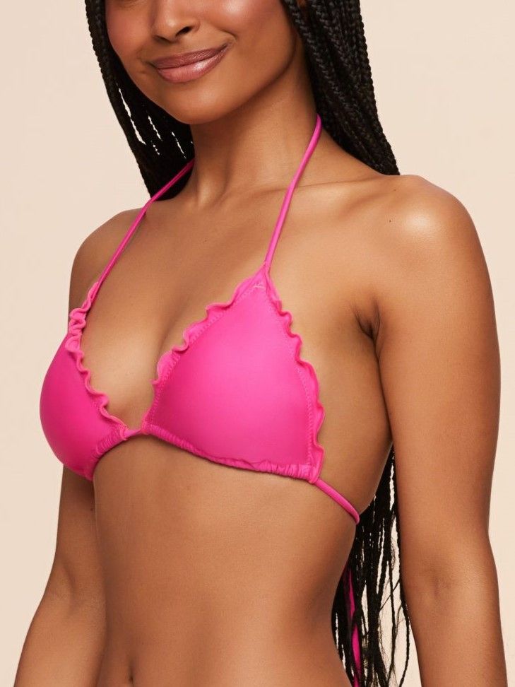 Top de Biquíni Liso Água Doce Rosa-2