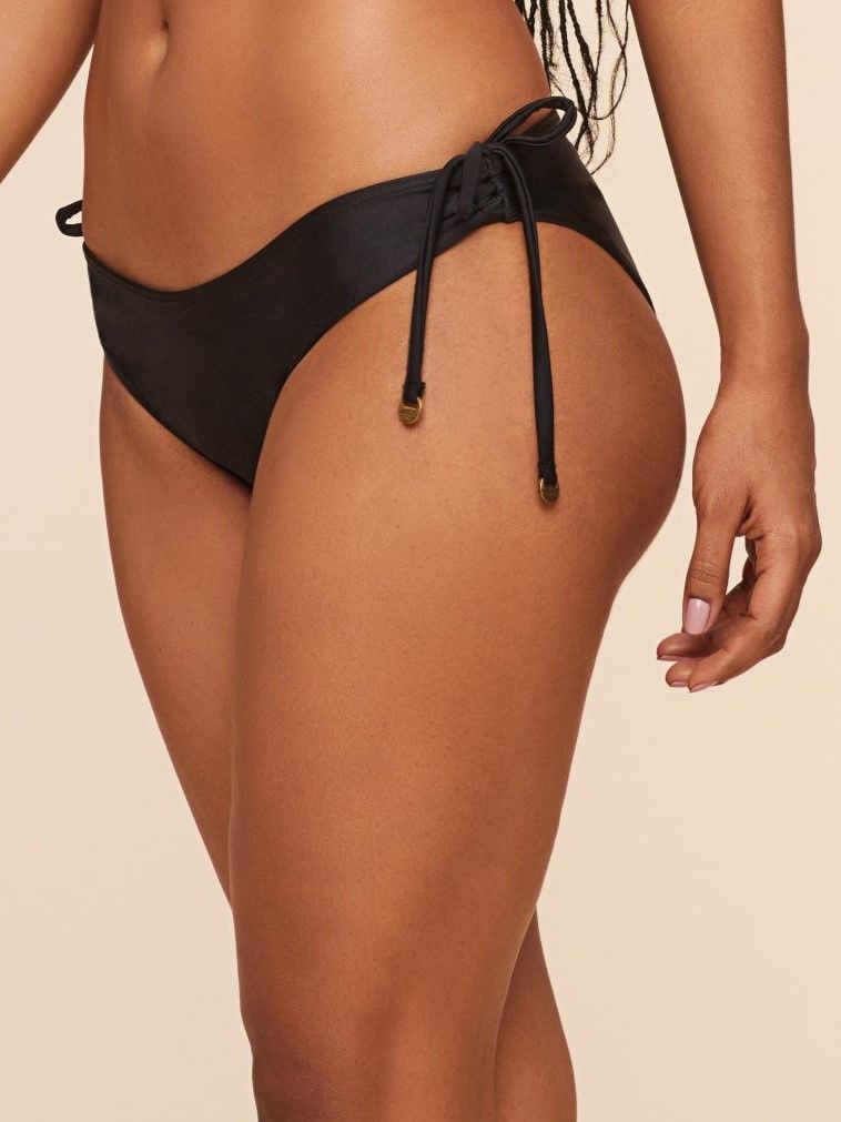 Tanga de Biquíni Liso Água Doce Preto-1