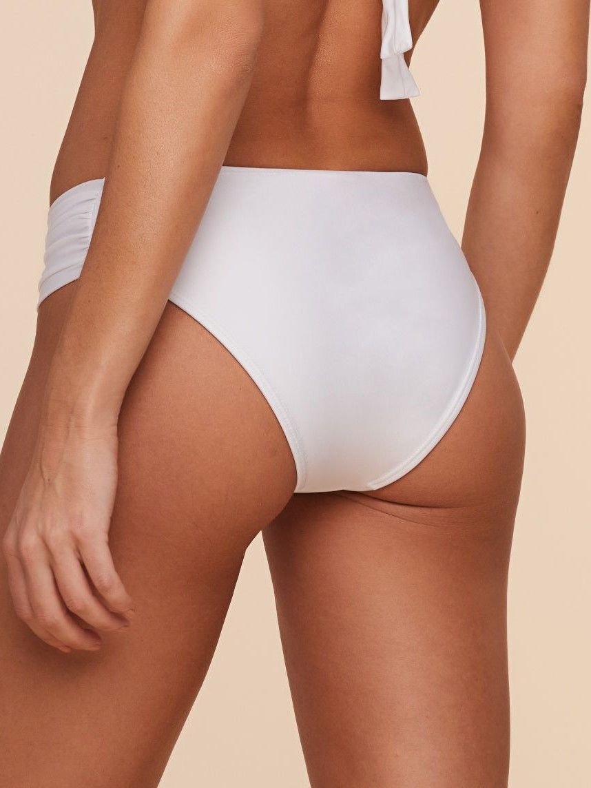 Tanga de Biquíni Liso Água Doce Branco-2