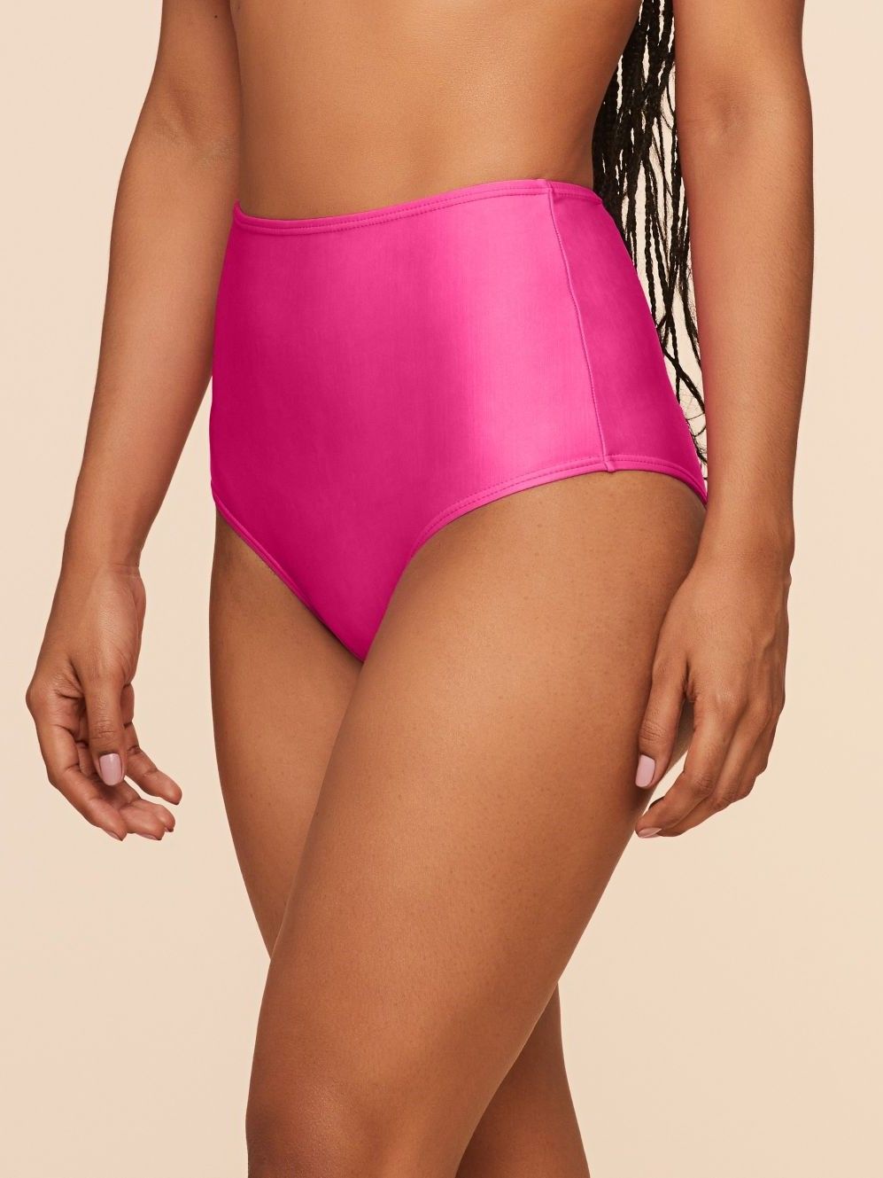 Tanga de Biquíni Liso Água Doce Rosa-2