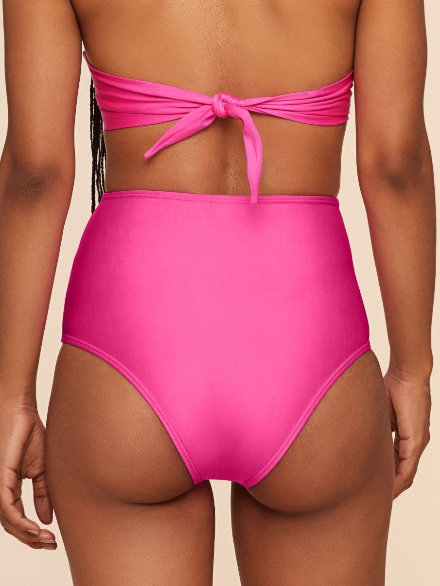 Tanga de Biquíni Liso Água Doce Rosa-3