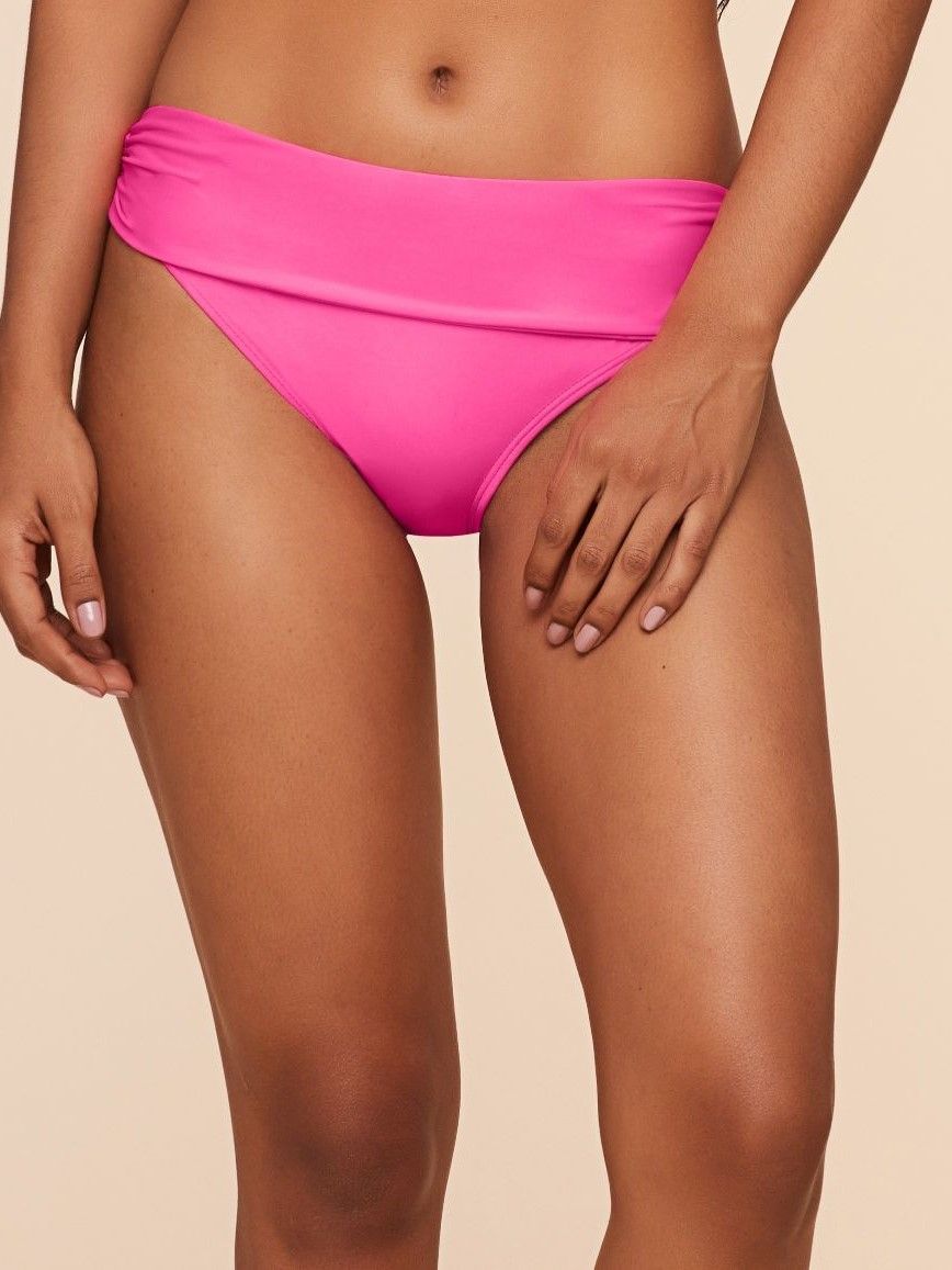 Tanga de Biquíni Liso Água Doce Rosa-1