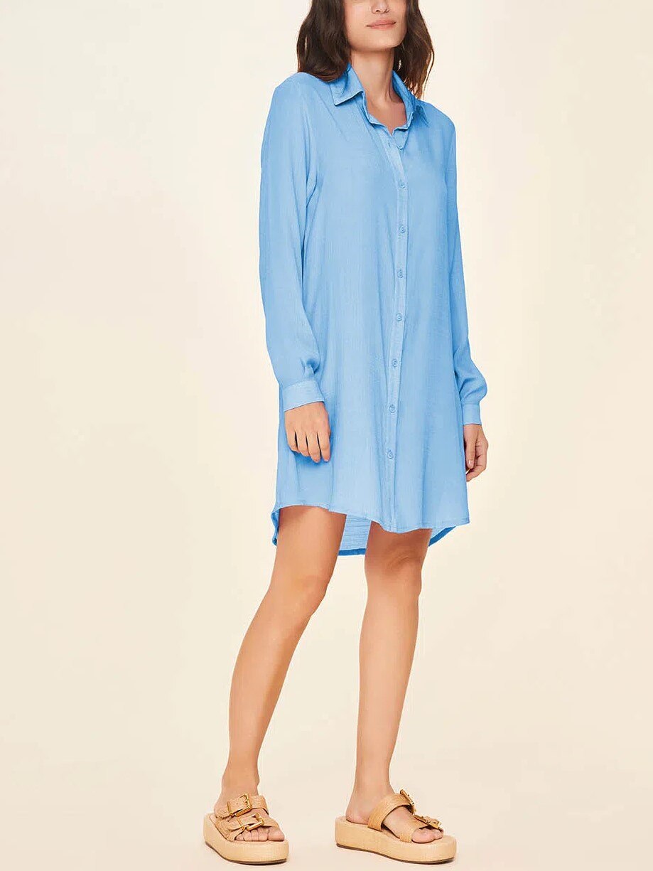 Camisa Lisos Shantung Cia Maritima Azul-2