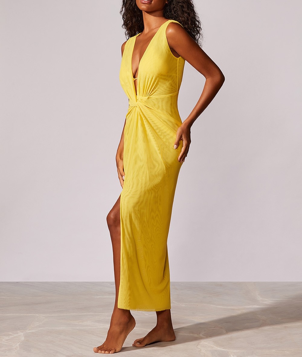 Vestido Liso Soleil Cia Maritima Amarelo-2
