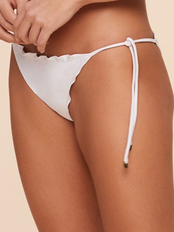 Tanga de Biquíni Liso Água Doce Branco-2