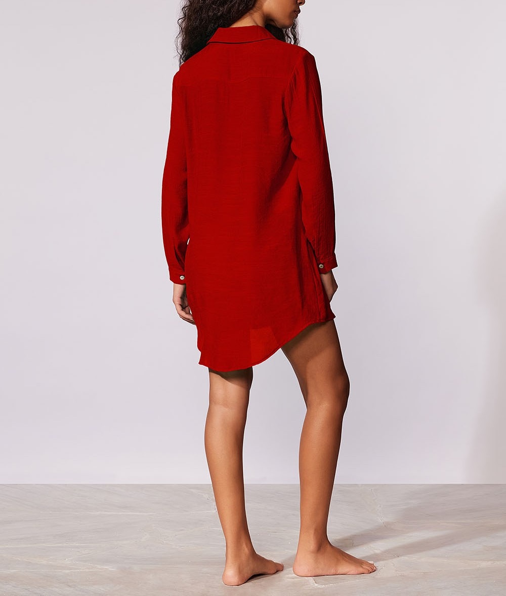 Camisa Shantung Cia Maritima Vermelho-3
