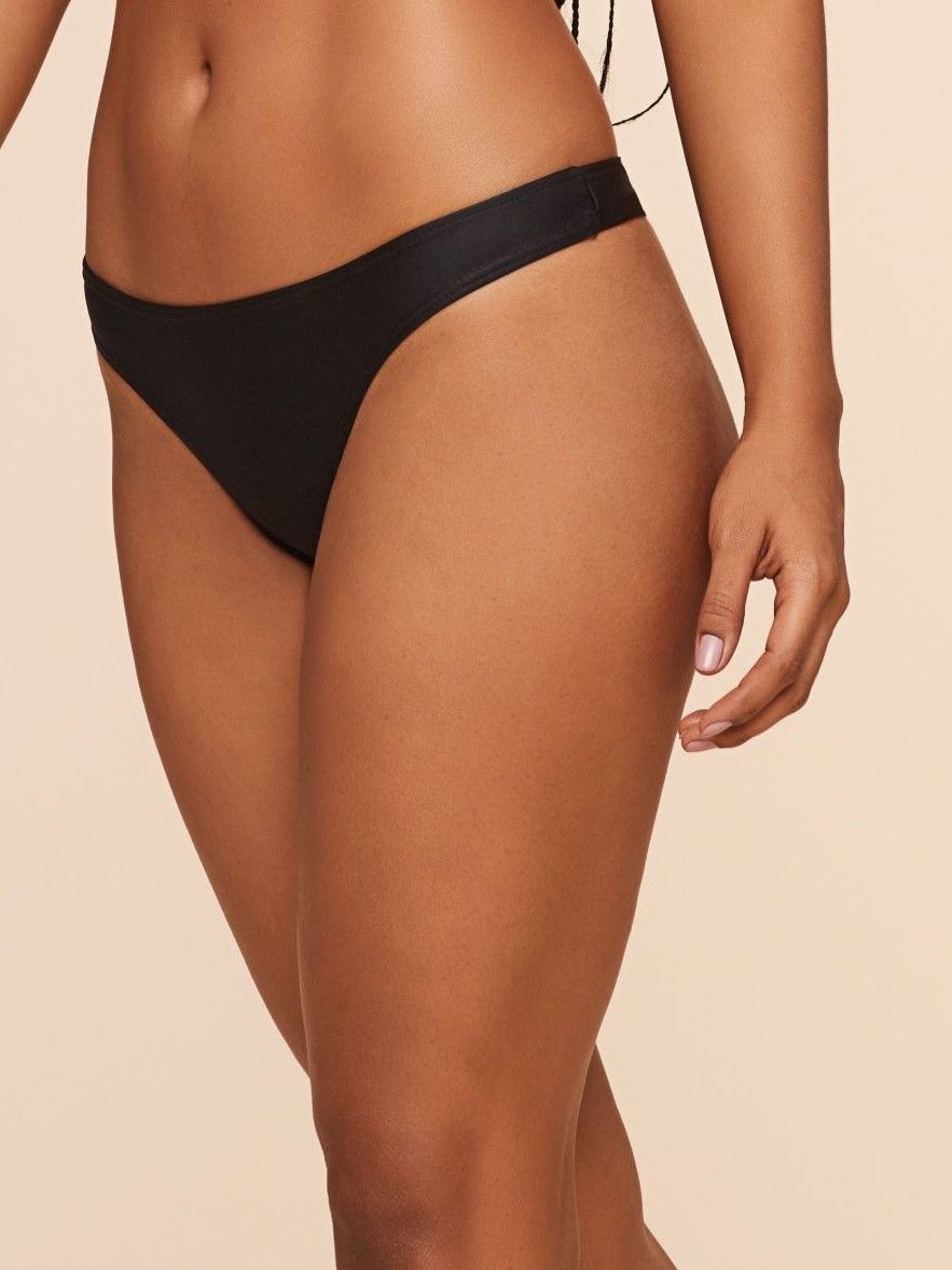 Tanga de Biquíni Liso Água Doce Preto-2