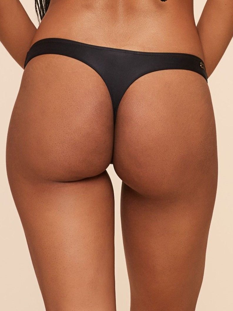 Tanga de Biquíni Liso Água Doce Preto-3