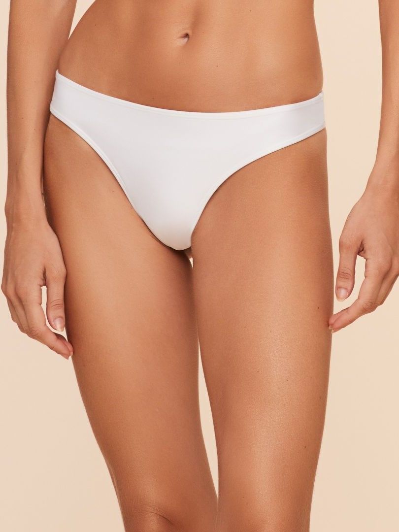 Tanga de Biquíni Liso Água Doce Branco-1
