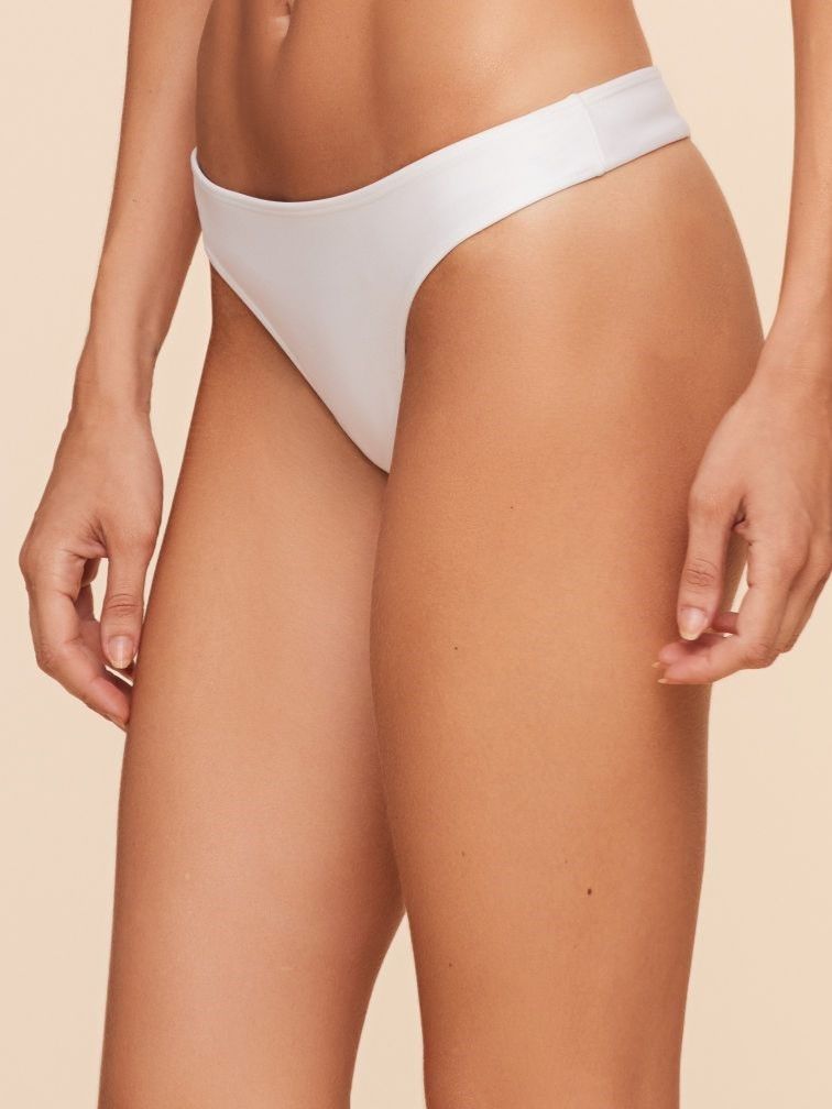Tanga de Biquíni Liso Água Doce Branco-2