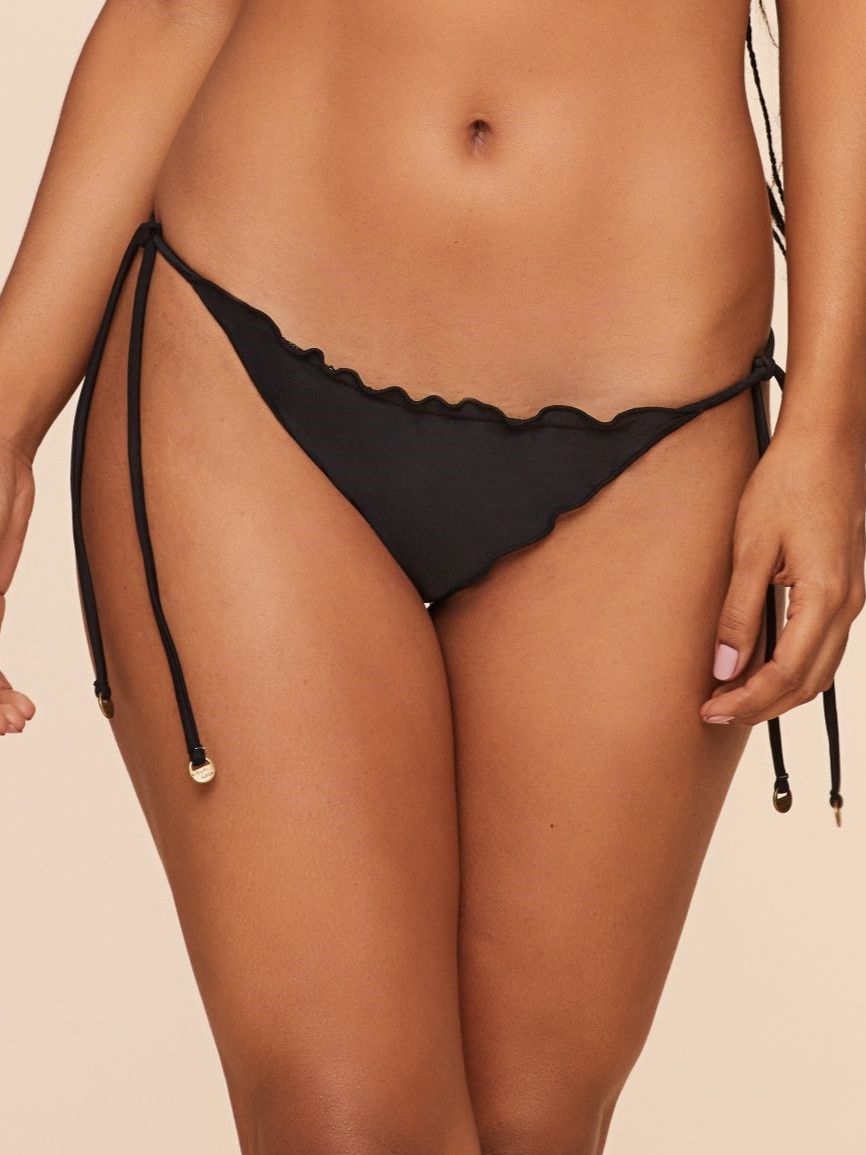 Tanga de Biquíni  Liso Água Doce Preto-1