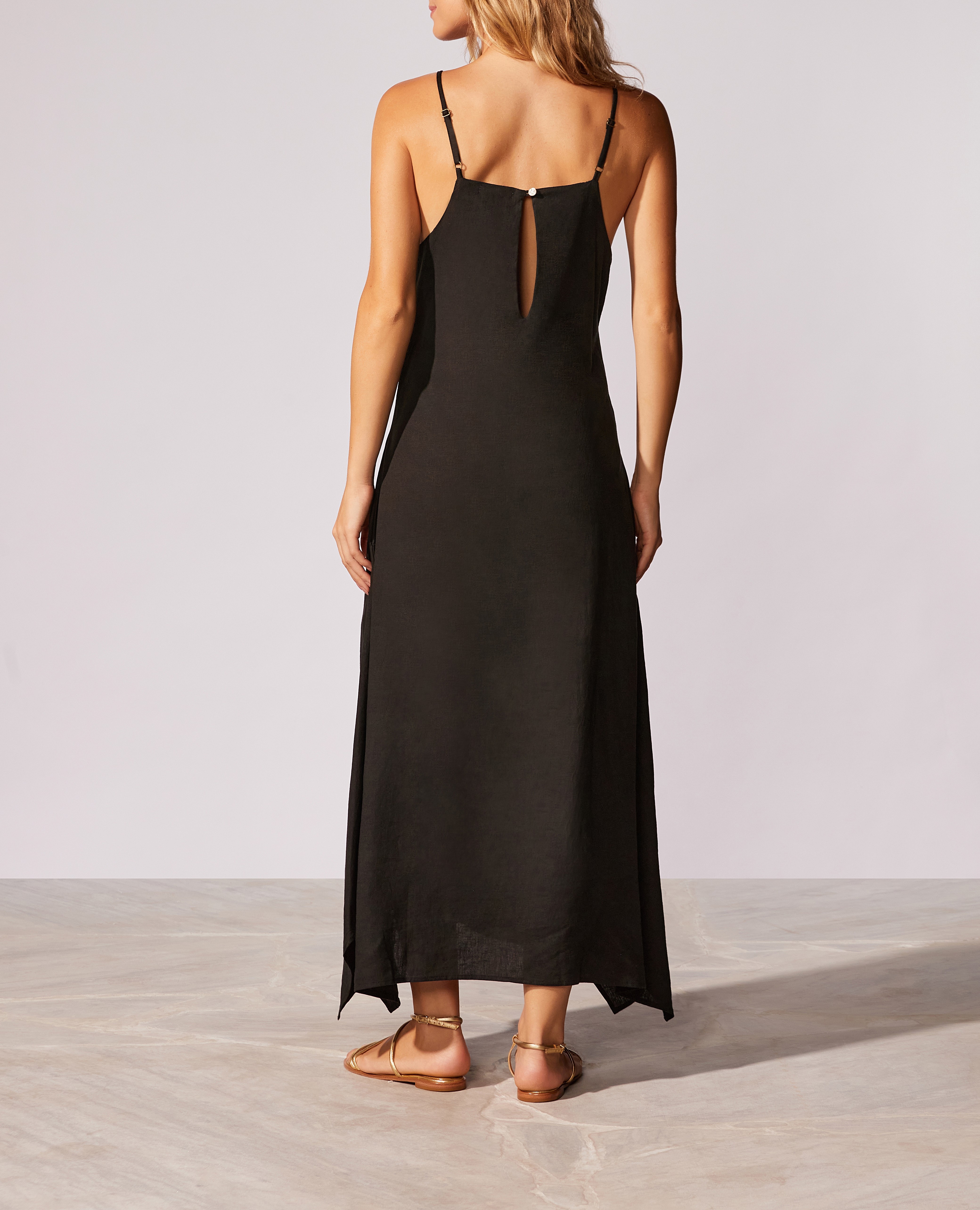 Vestido Cannes Cia Maritima Preto-3