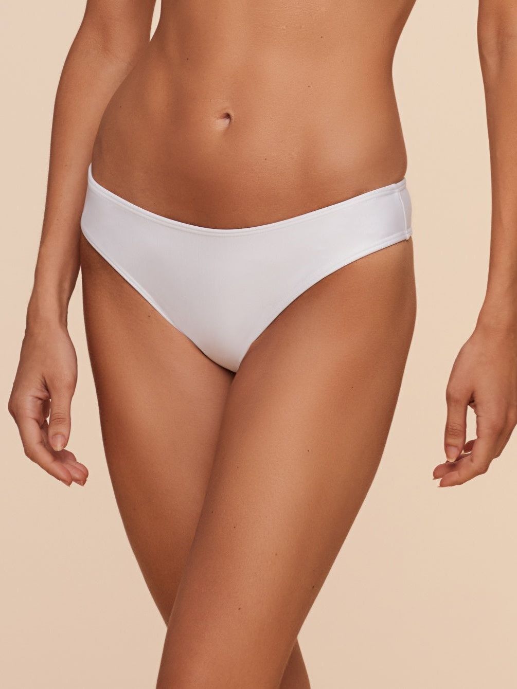 Tanga de Biquíni Liso Água Doce Branco-1