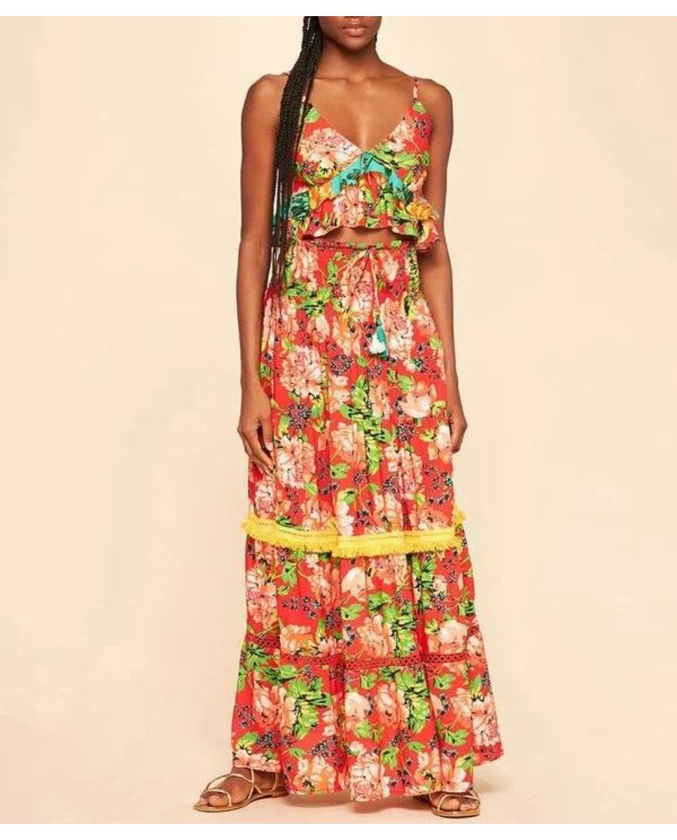 Imagem 0 de Saia Chita Cia Maritima Vermelho