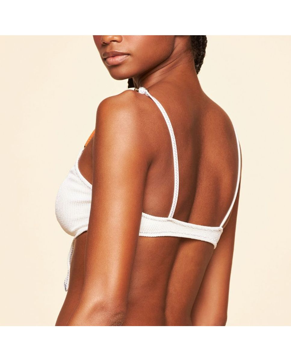 Top de Biquíni Lisos Tropical Cia Maritima Creme Creme-2