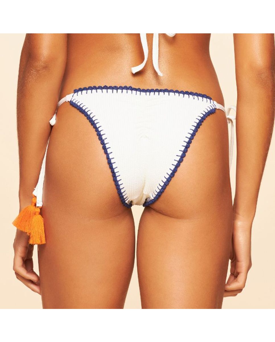 Tanga de Biquíni Lisos Tropical Cia Maritima Creme Creme-2