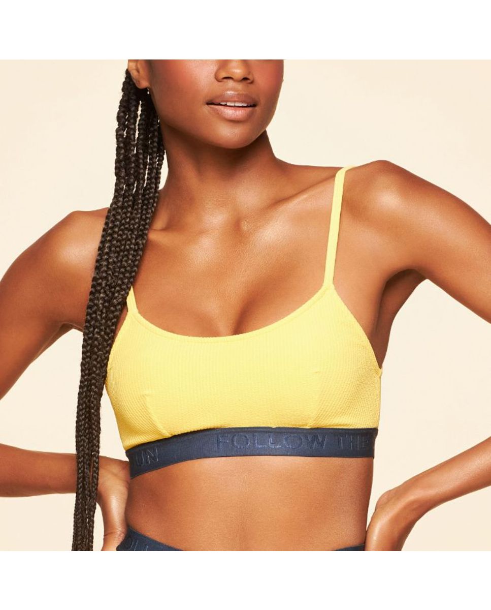 Top de Biquíni Lisos Tropical Cia Maritima Amarelo Amarelo-1