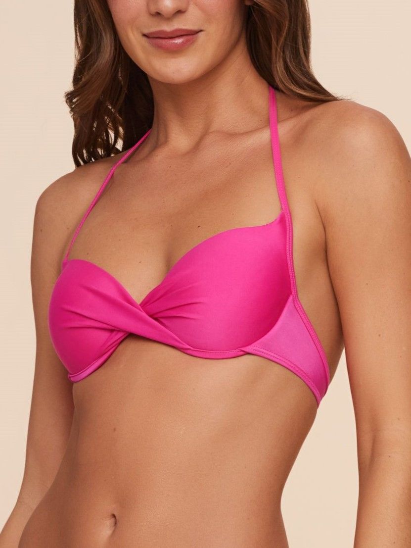 Top de Biquíni Liso Água Doce Rosa-1