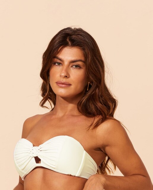 Imagem 0 de Top de Biquíni Bandeau Liso com Forro