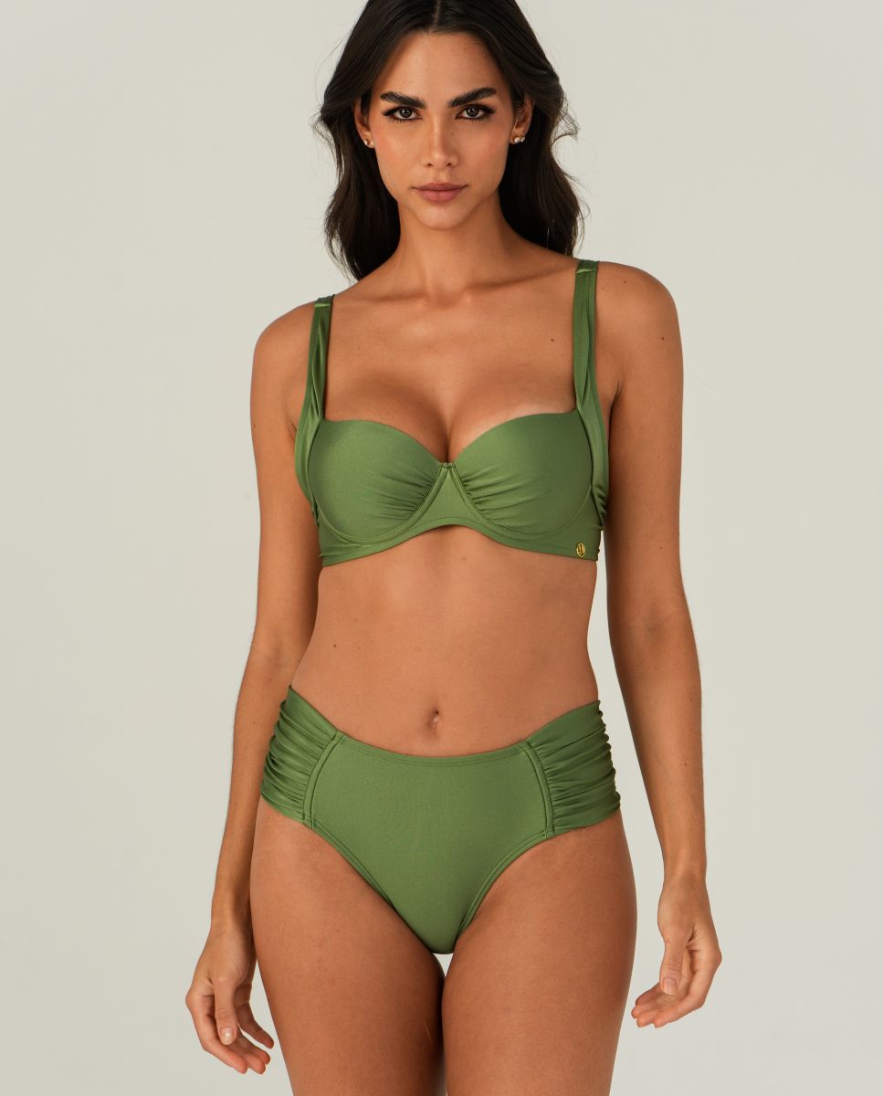 Top de Biquíni Desportivo Liso com Forro Verde claro / Pistacho-2